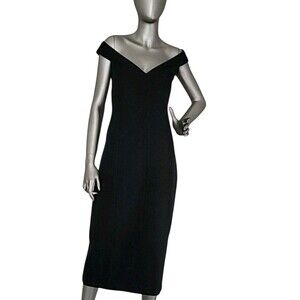 Theory 100% Wool Twill Paneled Sleeveless V-Neck Midi Dress In Gray Size 2 New